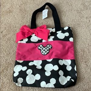 Disney World Parks pink bow black white Mickey bag